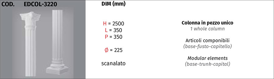 Colonne in Poliuretano Stampato
